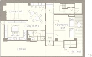 シェアハウスのドミトリー:間取り図:写真画像: